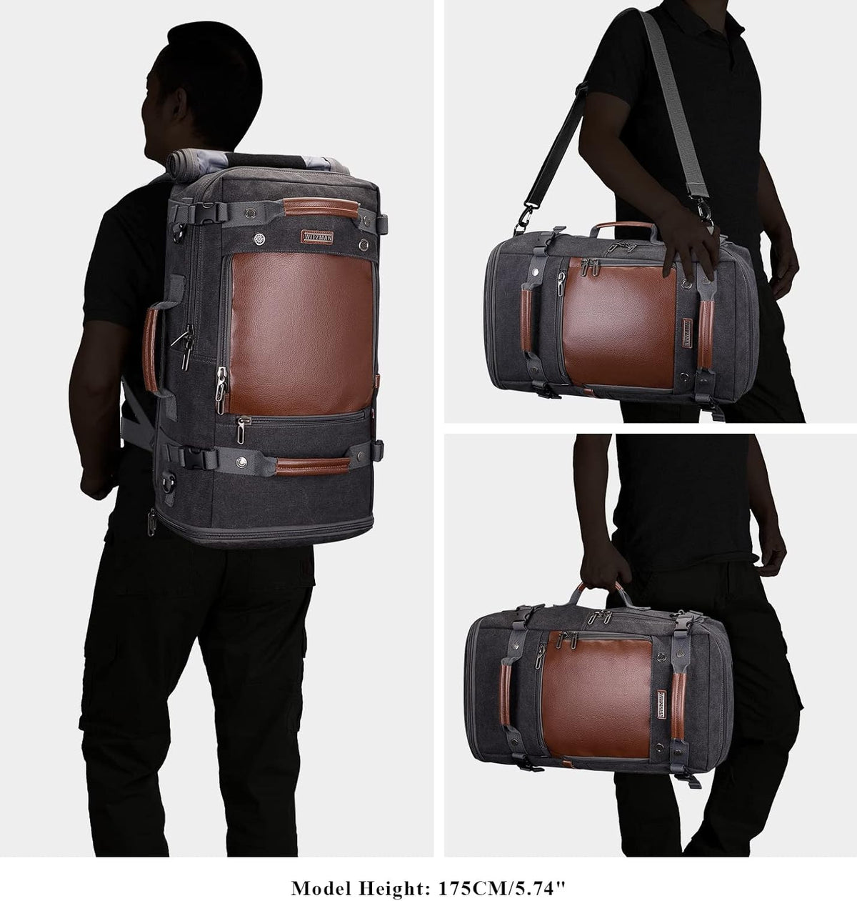 Travel Backpack for Men Large Convertible Duffel Bag Fits 16 Inch | Carry on Luggage Backpack, Large Canvas 3 in 1 Rucksack, With Shoe Compartment, For Weekend Trips, A2021 Big Size Blue