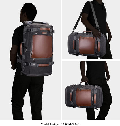 Travel Backpack for Men Large Convertible Duffel Bag Fits 16 Inch | Carry on Luggage Backpack, Large Canvas 3 in 1 Rucksack, With Shoe Compartment, For Weekend Trips, A2021 Big Size Blue