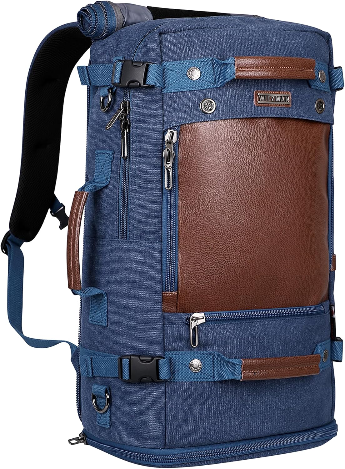 Travel Backpack for Men Large Convertible Duffel Bag Fits 16 Inch | Carry on Luggage Backpack, Large Canvas 3 in 1 Rucksack, With Shoe Compartment, For Weekend Trips, A2021 Big Size Blue
