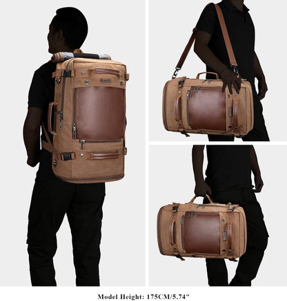 Travel Backpack for Men Large Convertible Duffel Bag Fits 16 Inch | Carry on Luggage Backpack, Large Canvas 3 in 1 Rucksack, With Shoe Compartment, For Weekend Trips, A2021 Big Size Blue