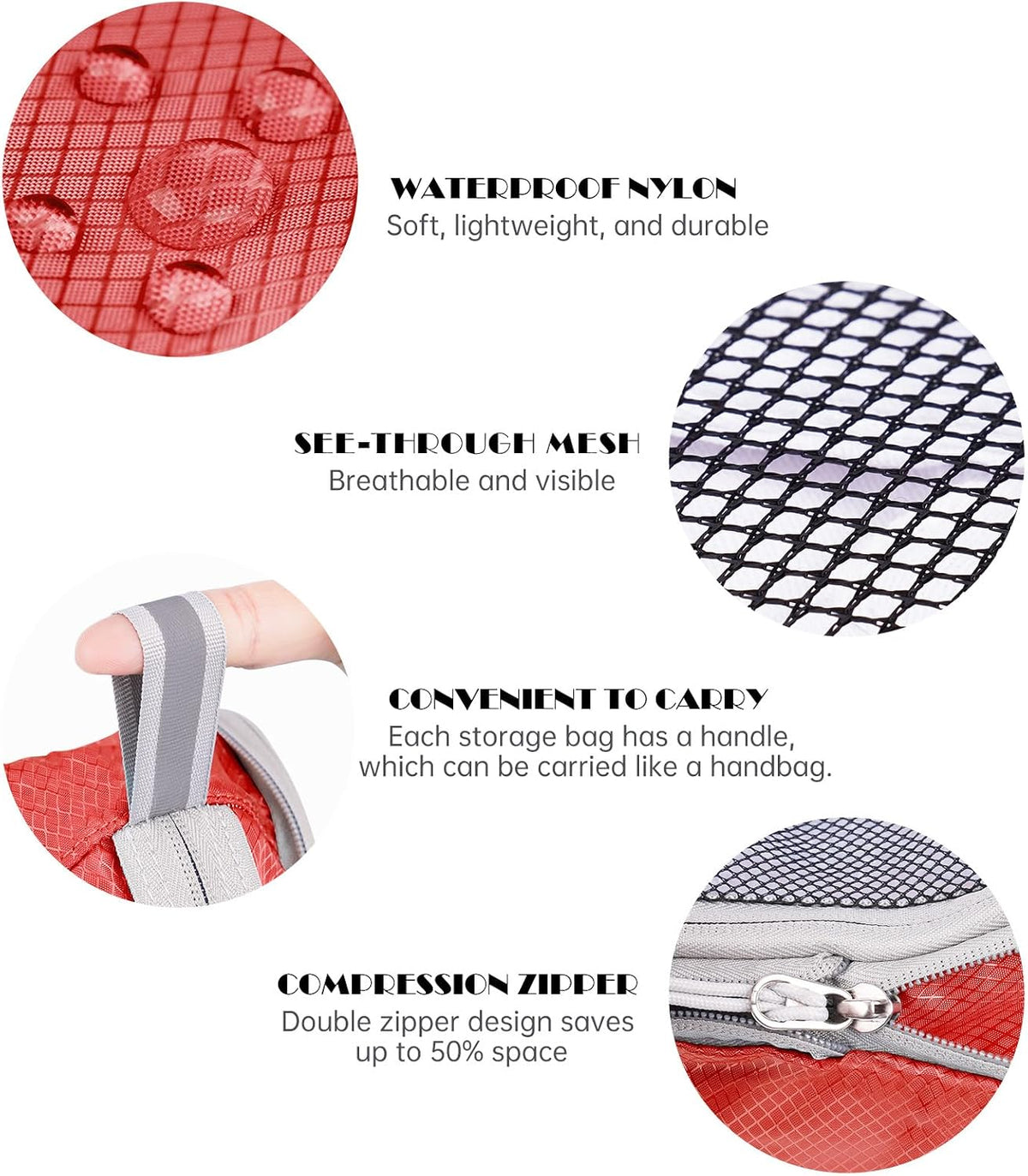 7PCS Compression Packing Cube Set Expandable Mesh Travel Bag Luggage Organizers with Electronic Cable Cord Charger Organizer Drawstring Bag for Trip Home Storage Travel Gear Accessories