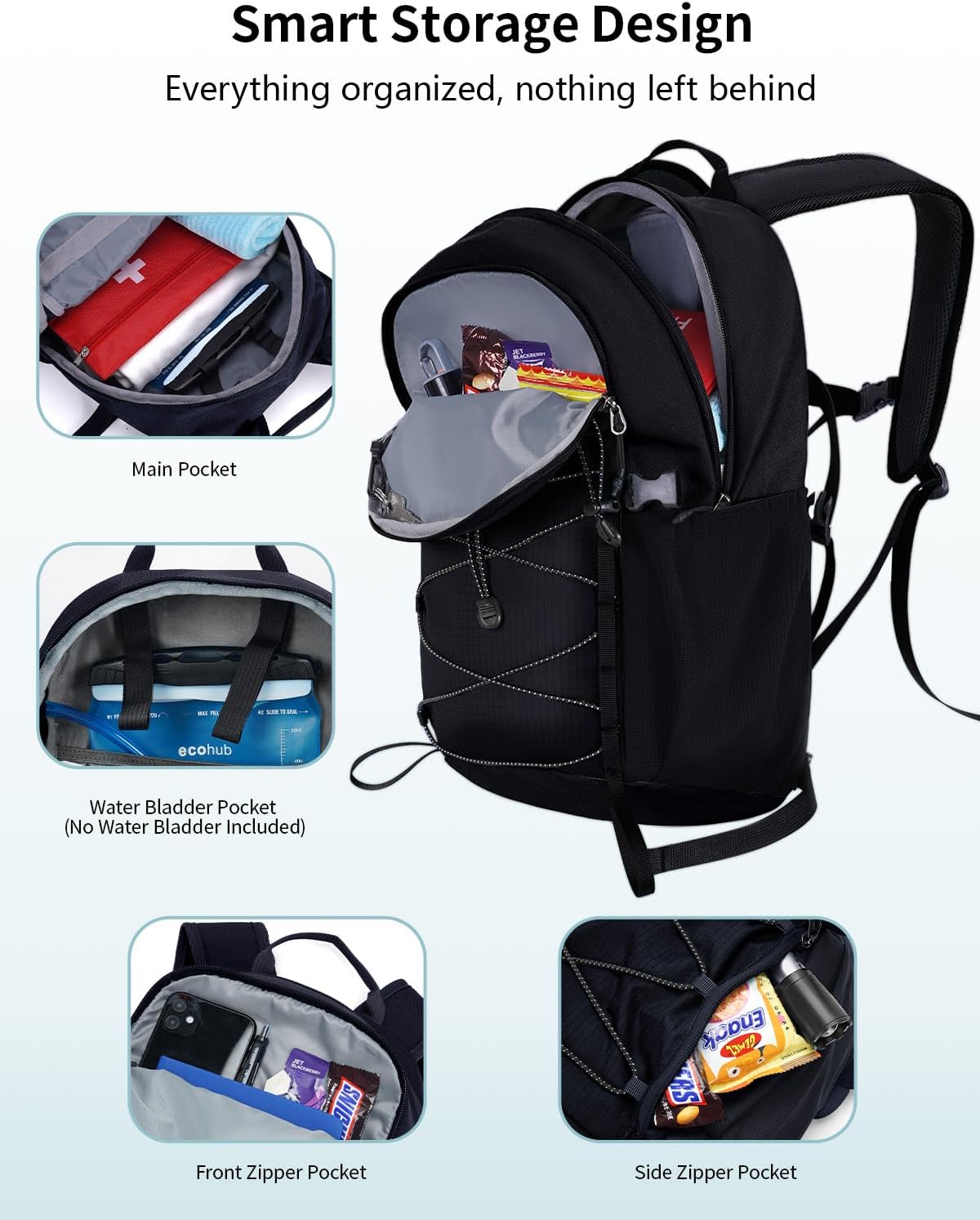 Small Hiking Backpack for Men Women, 20L Lightweight Travel Backpacks Water Resistant Camping Cycling Hiking Daypack
