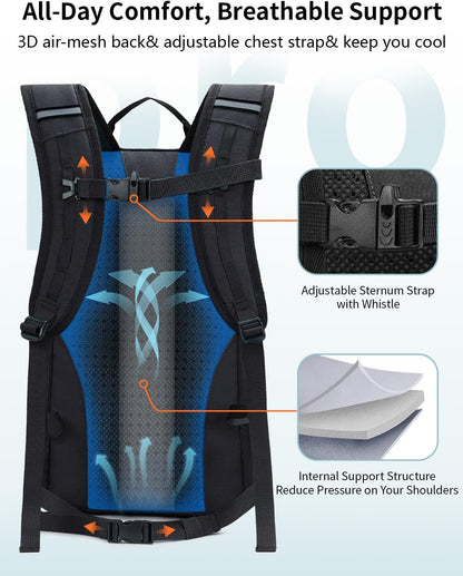 Small Hiking Backpack for Men Women, 20L Lightweight Travel Backpacks Water Resistant Camping Cycling Hiking Daypack