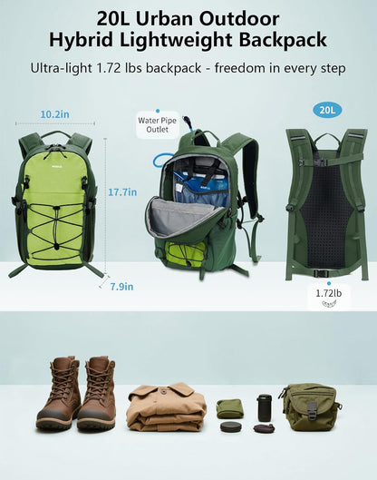 Small Hiking Backpack for Men Women, 20L Lightweight Travel Backpacks Water Resistant Camping Cycling Hiking Daypack