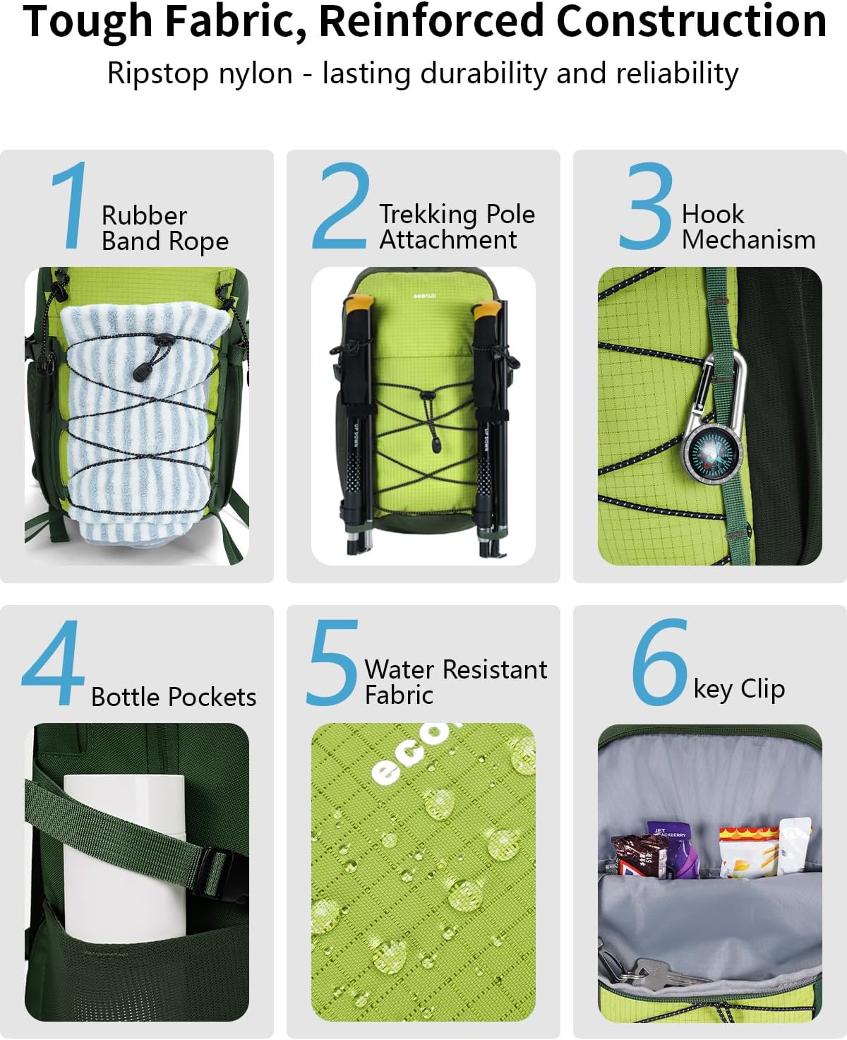 Small Hiking Backpack for Men Women, 20L Lightweight Travel Backpacks Water Resistant Camping Cycling Hiking Daypack