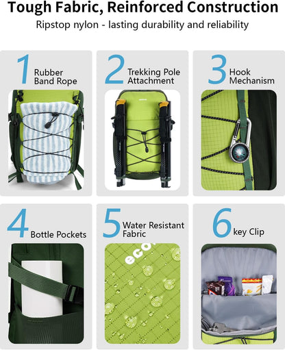 Small Hiking Backpack for Men Women, 20L Lightweight Travel Backpacks Water Resistant Camping Cycling Hiking Daypack