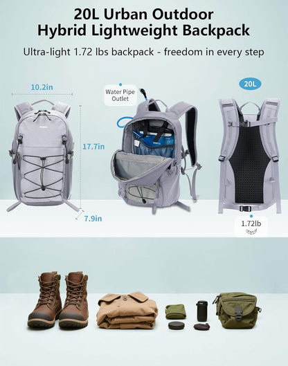 Small Hiking Backpack for Men Women, 20L Lightweight Travel Backpacks Water Resistant Camping Cycling Hiking Daypack