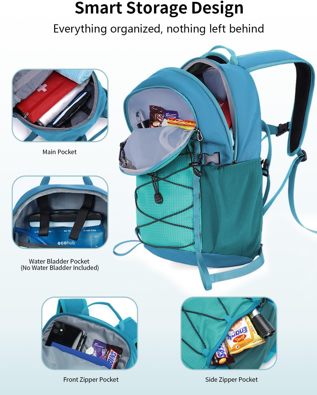 Small Hiking Backpack for Men Women, 20L Lightweight Travel Backpacks Water Resistant Camping Cycling Hiking Daypack