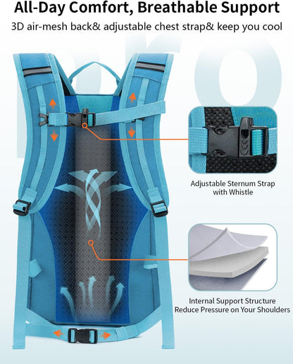 Small Hiking Backpack for Men Women, 20L Lightweight Travel Backpacks Water Resistant Camping Cycling Hiking Daypack