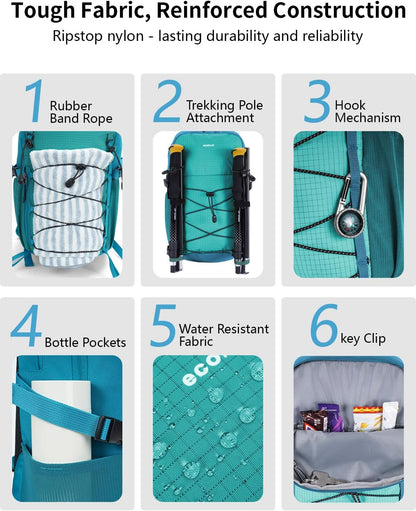 Small Hiking Backpack for Men Women, 20L Lightweight Travel Backpacks Water Resistant Camping Cycling Hiking Daypack