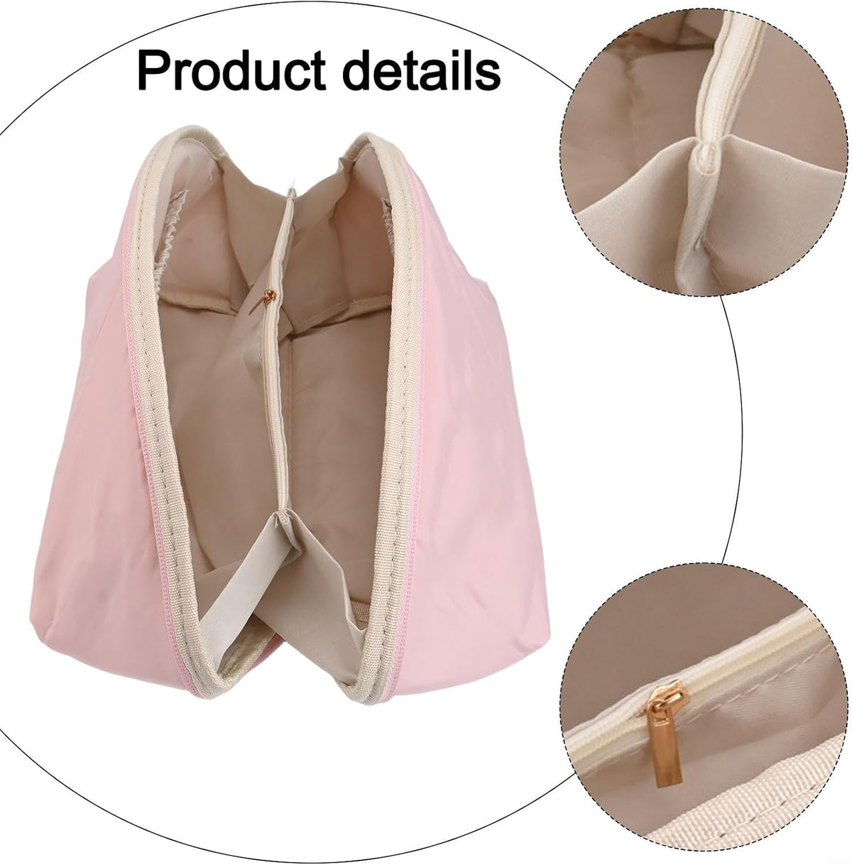 Underwear Storage Bag with Compartments for Bras Socks Travel Organizer, Portable Memory Cloth Case for Home Dorm, White, 9.8x5.1x5.1 Inch(A)