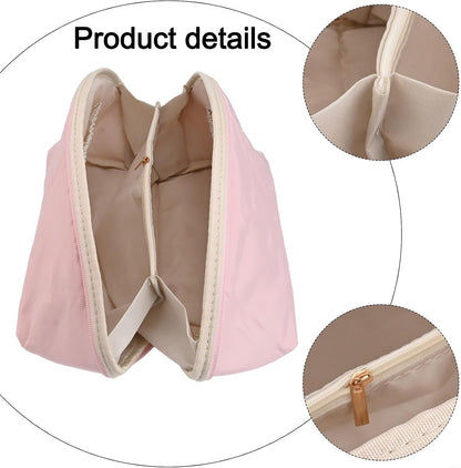 Underwear Storage Bag with Compartments for Bras Socks Travel Organizer, Portable Memory Cloth Case for Home Dorm, White, 9.8x5.1x5.1 Inch(A)