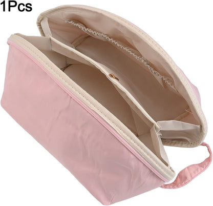 Underwear Storage Bag with Compartments for Bras Socks Travel Organizer, Portable Memory Cloth Case for Home Dorm, White, 9.8x5.1x5.1 Inch(A)