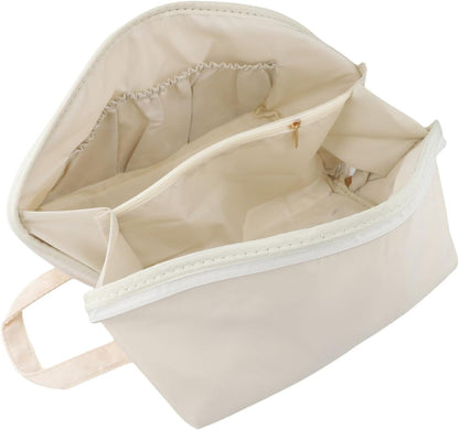 Underwear Storage Bag with Compartments for Bras Socks Travel Organizer, Portable Memory Cloth Case for Home Dorm, White, 9.8x5.1x5.1 Inch(A)