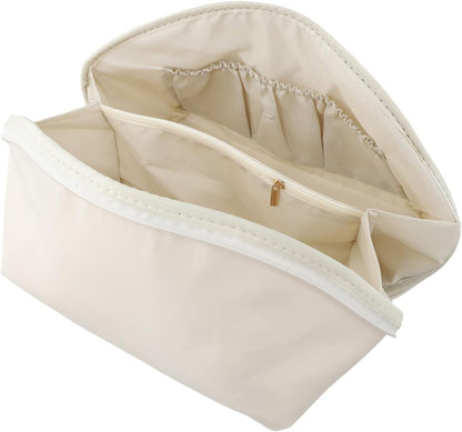 Underwear Storage Bag with Compartments for Bras Socks Travel Organizer, Portable Memory Cloth Case for Home Dorm, White, 9.8x5.1x5.1 Inch(A)