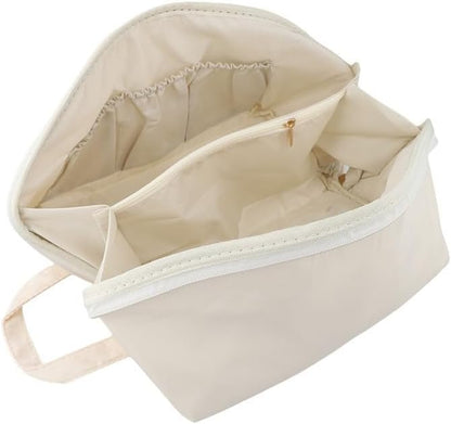 Underwear Storage Bag with Compartments for Bras Socks Travel Organizer, Portable Memory Cloth Case for Home Dorm, White, 9.8x5.1x5.1 Inch(A)