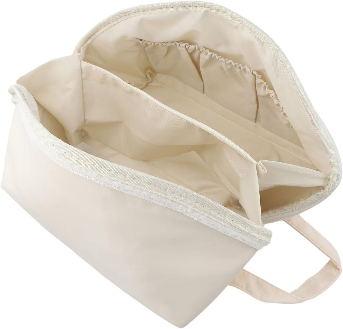 Underwear Storage Bag with Compartments for Bras Socks Travel Organizer, Portable Memory Cloth Case for Home Dorm, White, 9.8x5.1x5.1 Inch(A)