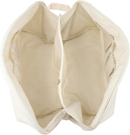 Underwear Storage Bag with Compartments for Bras Socks Travel Organizer, Portable Memory Cloth Case for Home Dorm, White, 9.8x5.1x5.1 Inch(A)