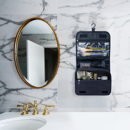 Large Capacity Toiletry Bag Travel Bag with Hanging Hook for Men and Women Waterproof Travel Cosmetic Bag Bathroom Bag,with TSA Approved Zippers Clear Travel Makeup Bag Carry-on