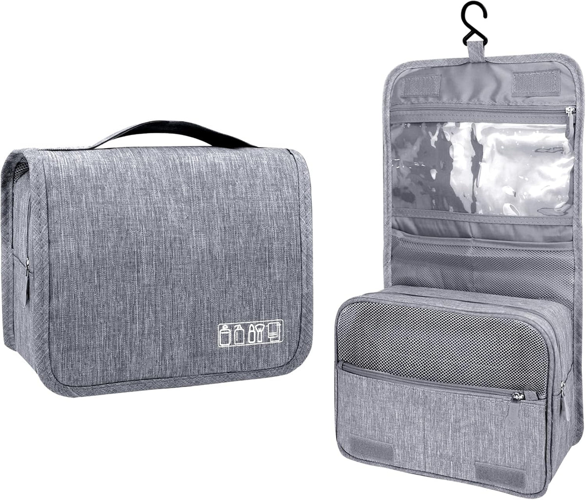 Large Capacity Toiletry Bag Travel Bag with Hanging Hook for Men and Women Waterproof Travel Cosmetic Bag Bathroom Bag,with TSA Approved Zippers Clear Travel Makeup Bag Carry-on