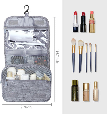 Large Capacity Toiletry Bag Travel Bag with Hanging Hook for Men and Women Waterproof Travel Cosmetic Bag Bathroom Bag,with TSA Approved Zippers Clear Travel Makeup Bag Carry-on