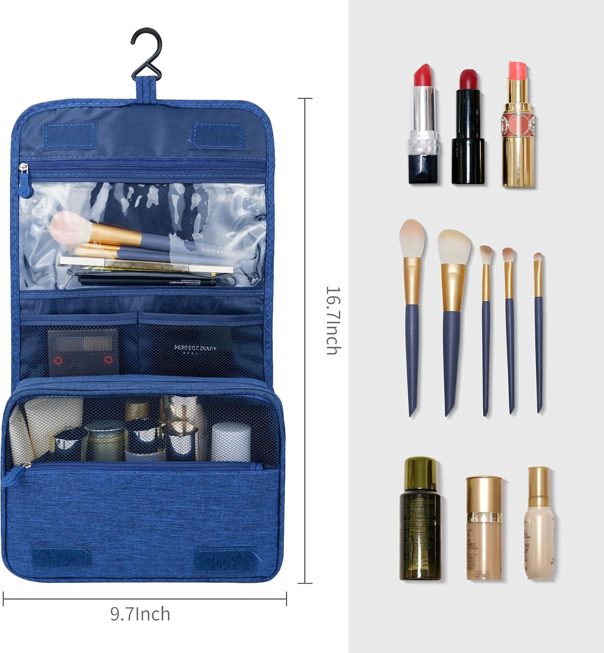Large Capacity Toiletry Bag Travel Bag with Hanging Hook for Men and Women Waterproof Travel Cosmetic Bag Bathroom Bag,with TSA Approved Zippers Clear Travel Makeup Bag Carry-on
