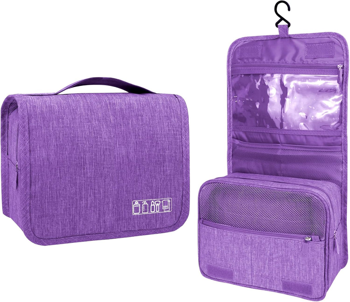 Large Capacity Toiletry Bag Travel Bag with Hanging Hook for Men and Women Waterproof Travel Cosmetic Bag Bathroom Bag,with TSA Approved Zippers Clear Travel Makeup Bag Carry-on