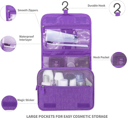 Large Capacity Toiletry Bag Travel Bag with Hanging Hook for Men and Women Waterproof Travel Cosmetic Bag Bathroom Bag,with TSA Approved Zippers Clear Travel Makeup Bag Carry-on