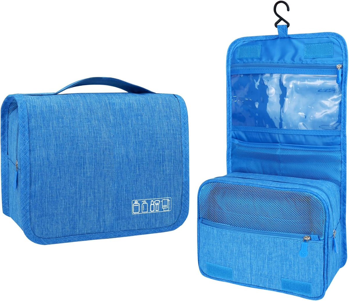 Large Capacity Toiletry Bag Travel Bag with Hanging Hook for Men and Women Waterproof Travel Cosmetic Bag Bathroom Bag,with TSA Approved Zippers Clear Travel Makeup Bag Carry-on
