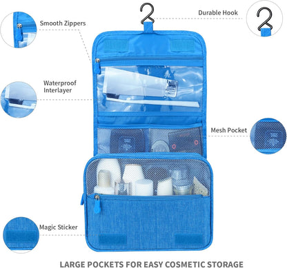 Large Capacity Toiletry Bag Travel Bag with Hanging Hook for Men and Women Waterproof Travel Cosmetic Bag Bathroom Bag,with TSA Approved Zippers Clear Travel Makeup Bag Carry-on