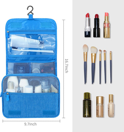 Large Capacity Toiletry Bag Travel Bag with Hanging Hook for Men and Women Waterproof Travel Cosmetic Bag Bathroom Bag,with TSA Approved Zippers Clear Travel Makeup Bag Carry-on