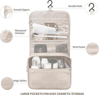 Large Capacity Toiletry Bag Travel Bag with Hanging Hook for Men and Women Waterproof Travel Cosmetic Bag Bathroom Bag,with TSA Approved Zippers Clear Travel Makeup Bag Carry-on