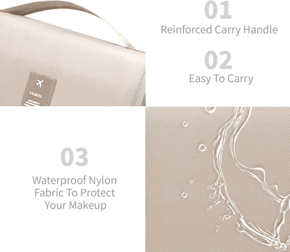 Large Capacity Toiletry Bag Travel Bag with Hanging Hook for Men and Women Waterproof Travel Cosmetic Bag Bathroom Bag,with TSA Approved Zippers Clear Travel Makeup Bag Carry-on
