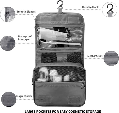 Large Capacity Toiletry Bag Travel Bag with Hanging Hook for Men and Women Waterproof Travel Cosmetic Bag Bathroom Bag,with TSA Approved Zippers Clear Travel Makeup Bag Carry-on