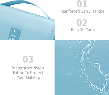 Large Capacity Toiletry Bag Travel Bag with Hanging Hook for Men and Women Waterproof Travel Cosmetic Bag Bathroom Bag,with TSA Approved Zippers Clear Travel Makeup Bag Carry-on