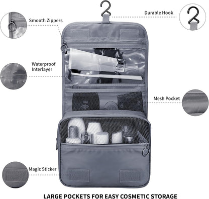 Large Capacity Toiletry Bag Travel Bag with Hanging Hook for Men and Women Waterproof Travel Cosmetic Bag Bathroom Bag,with TSA Approved Zippers Clear Travel Makeup Bag Carry-on