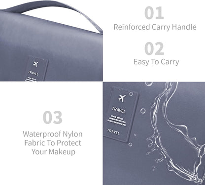 Large Capacity Toiletry Bag Travel Bag with Hanging Hook for Men and Women Waterproof Travel Cosmetic Bag Bathroom Bag,with TSA Approved Zippers Clear Travel Makeup Bag Carry-on
