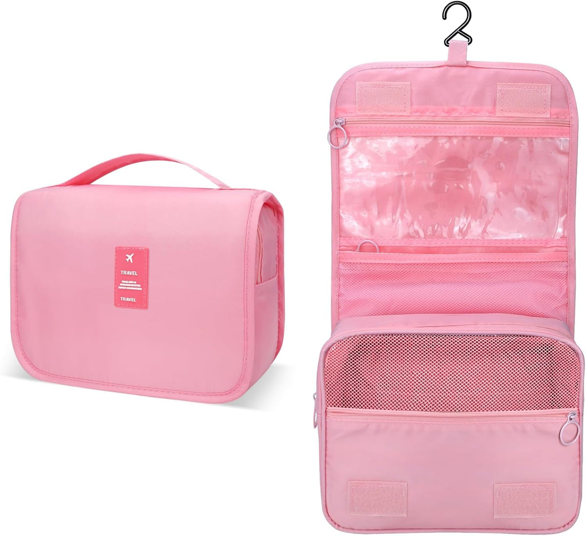 Large Capacity Toiletry Bag Travel Bag with Hanging Hook for Men and Women Waterproof Travel Cosmetic Bag Bathroom Bag,with TSA Approved Zippers Clear Travel Makeup Bag Carry-on
