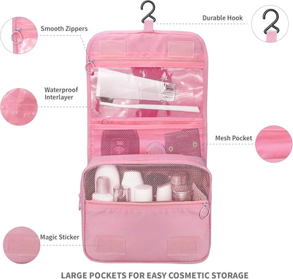 Large Capacity Toiletry Bag Travel Bag with Hanging Hook for Men and Women Waterproof Travel Cosmetic Bag Bathroom Bag,with TSA Approved Zippers Clear Travel Makeup Bag Carry-on