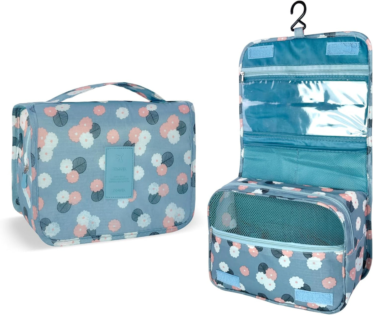 Large Capacity Toiletry Bag Travel Bag with Hanging Hook for Men and Women Waterproof Travel Cosmetic Bag Bathroom Bag,with TSA Approved Zippers Clear Travel Makeup Bag Carry-on
