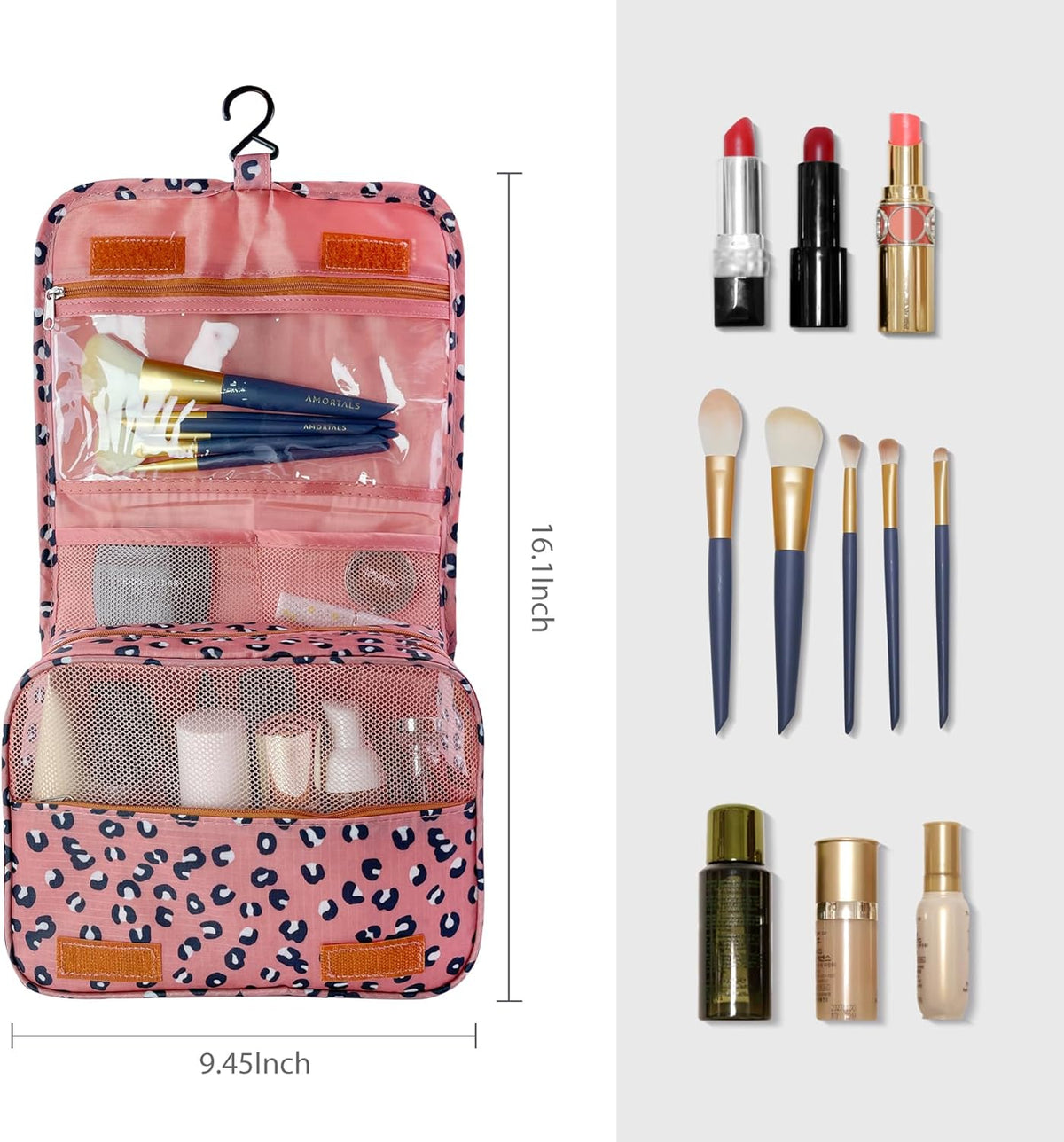Large Capacity Toiletry Bag Travel Bag with Hanging Hook for Men and Women Waterproof Travel Cosmetic Bag Bathroom Bag,with TSA Approved Zippers Clear Travel Makeup Bag Carry-on