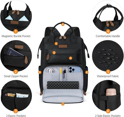 Laptop Backpack for Women Men, 15.6-17.3" Waterproof Travel Bag | Anti-theft Design, Lightweight, Luggage Strap, Device Protection, Breathable,Multi-Pockets, Perfect for Work/Business/School
