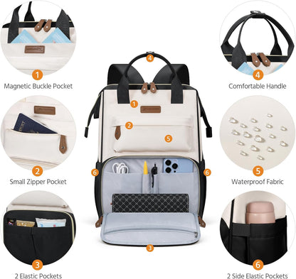 Laptop Backpack for Women Men, 15.6-17.3" Waterproof Travel Bag | Anti-theft Design, Lightweight, Luggage Strap, Device Protection, Breathable,Multi-Pockets, Perfect for Work/Business/School