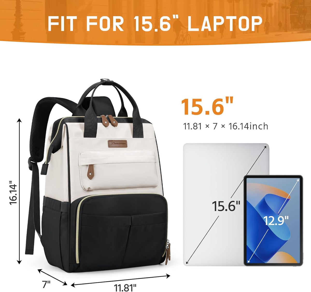 Laptop Backpack for Women Men, 15.6-17.3" Waterproof Travel Bag | Anti-theft Design, Lightweight, Luggage Strap, Device Protection, Breathable,Multi-Pockets, Perfect for Work/Business/School