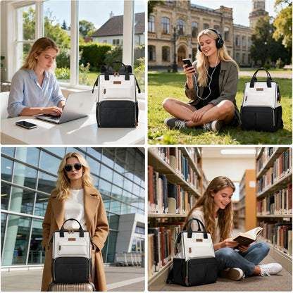 Laptop Backpack for Women Men, 15.6-17.3" Waterproof Travel Bag | Anti-theft Design, Lightweight, Luggage Strap, Device Protection, Breathable,Multi-Pockets, Perfect for Work/Business/School