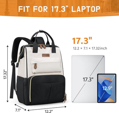 Laptop Backpack for Women Men, 15.6-17.3" Waterproof Travel Bag | Anti-theft Design, Lightweight, Luggage Strap, Device Protection, Breathable,Multi-Pockets, Perfect for Work/Business/School