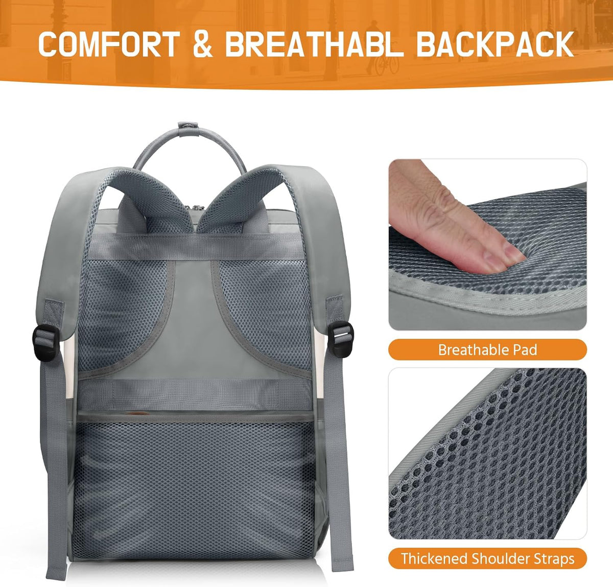 Laptop Backpack for Women Men, 15.6-17.3" Waterproof Travel Bag | Anti-theft Design, Lightweight, Luggage Strap, Device Protection, Breathable,Multi-Pockets, Perfect for Work/Business/School