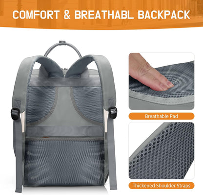 Laptop Backpack for Women Men, 15.6-17.3" Waterproof Travel Bag | Anti-theft Design, Lightweight, Luggage Strap, Device Protection, Breathable,Multi-Pockets, Perfect for Work/Business/School