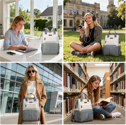 Laptop Backpack for Women Men, 15.6-17.3" Waterproof Travel Bag | Anti-theft Design, Lightweight, Luggage Strap, Device Protection, Breathable,Multi-Pockets, Perfect for Work/Business/School