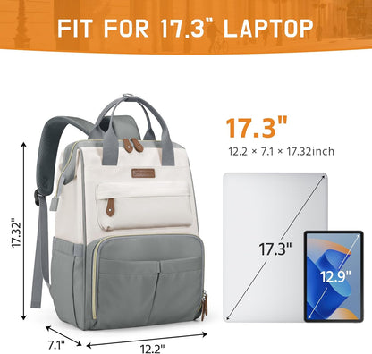 Laptop Backpack for Women Men, 15.6-17.3" Waterproof Travel Bag | Anti-theft Design, Lightweight, Luggage Strap, Device Protection, Breathable,Multi-Pockets, Perfect for Work/Business/School